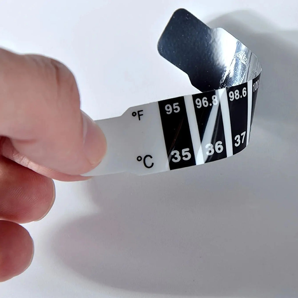 5pcs indoor frontal temperature stickers, reusable temperature stickers, temperature measuring stickers color-changing liquid cr