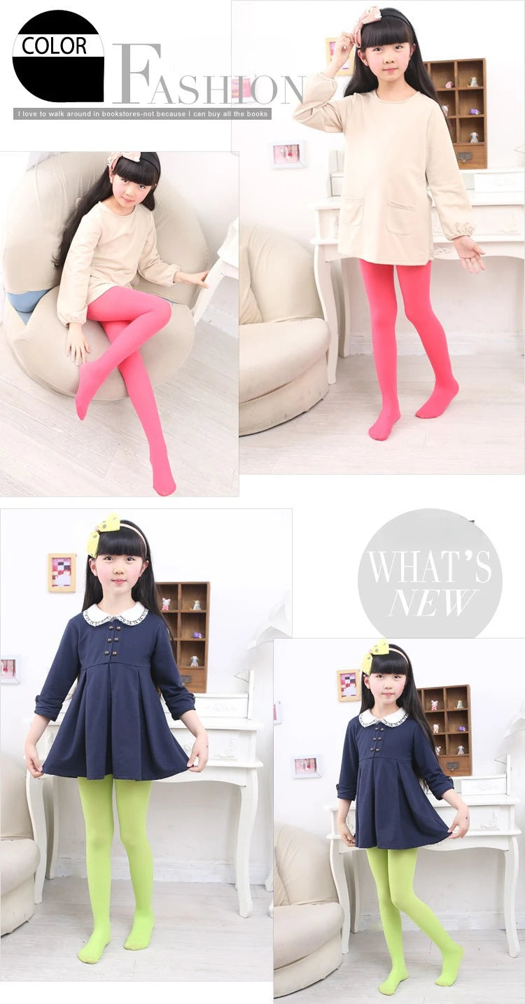 Summer Spring Candy Color Kids Pantyhose Ballet Dance Tights for Girls Stocking Children Velvet Solid White Pantyhose