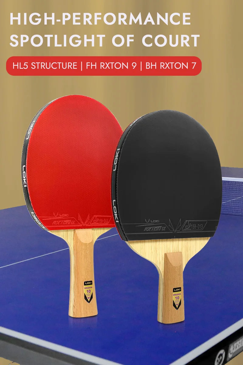 Original LOKI Table Tennis Racket Dragon Series Ping Pong Racket Paddle Bat Professional 6/7/8/9/10 Stars for All Level Players