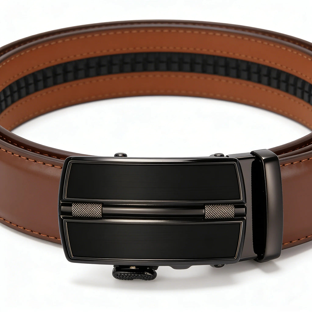 Men's Automatic Genuine Leather Luxury Belt Metal Automatic Buckle Male Waistband Designer High Quality Black Brown Waist Belts