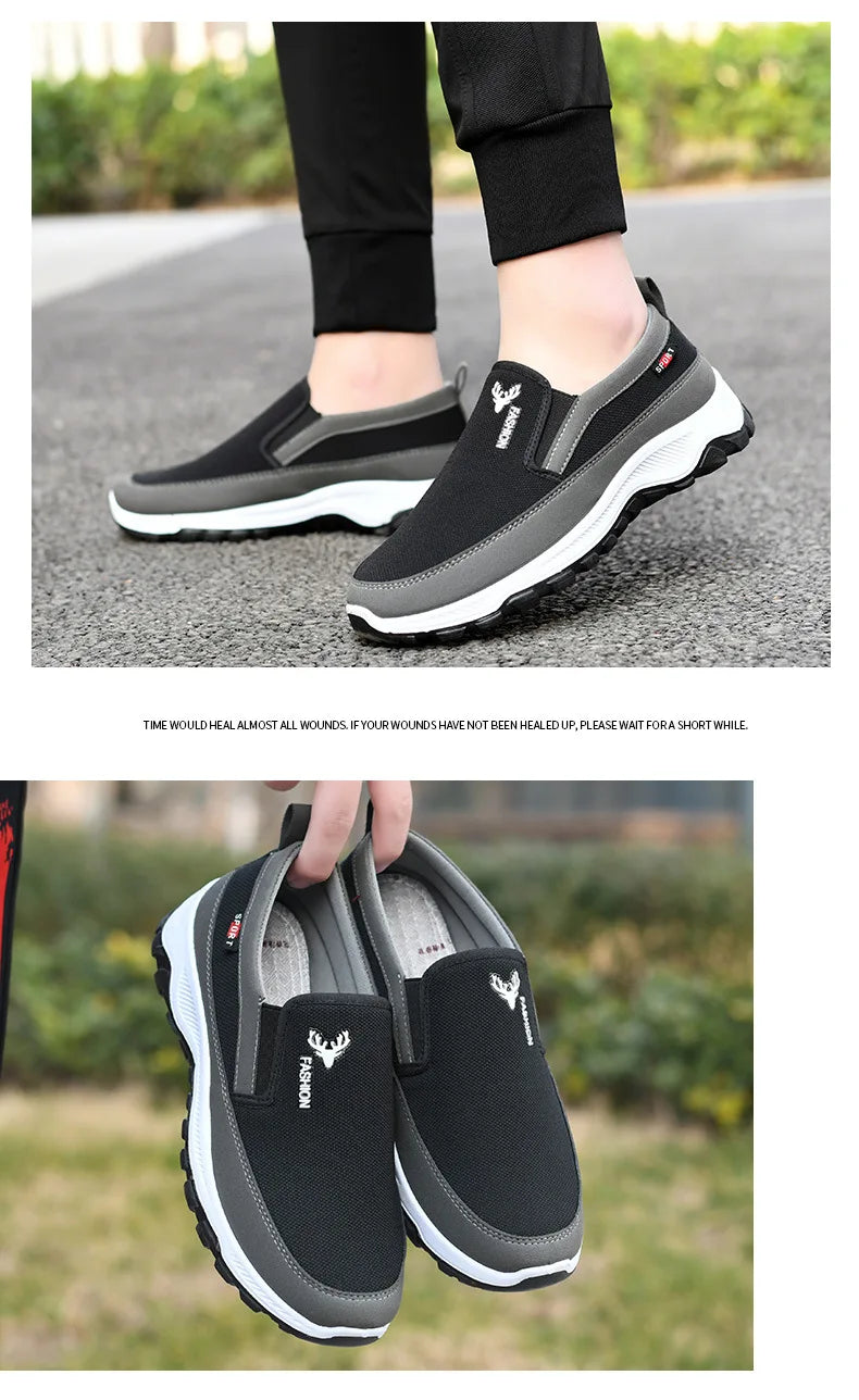 Men Running Hiking Sneakers Breathable Orthopedic Travel Plimsolls Slip On Comfortable for Outdoor Activity Hiking Walking