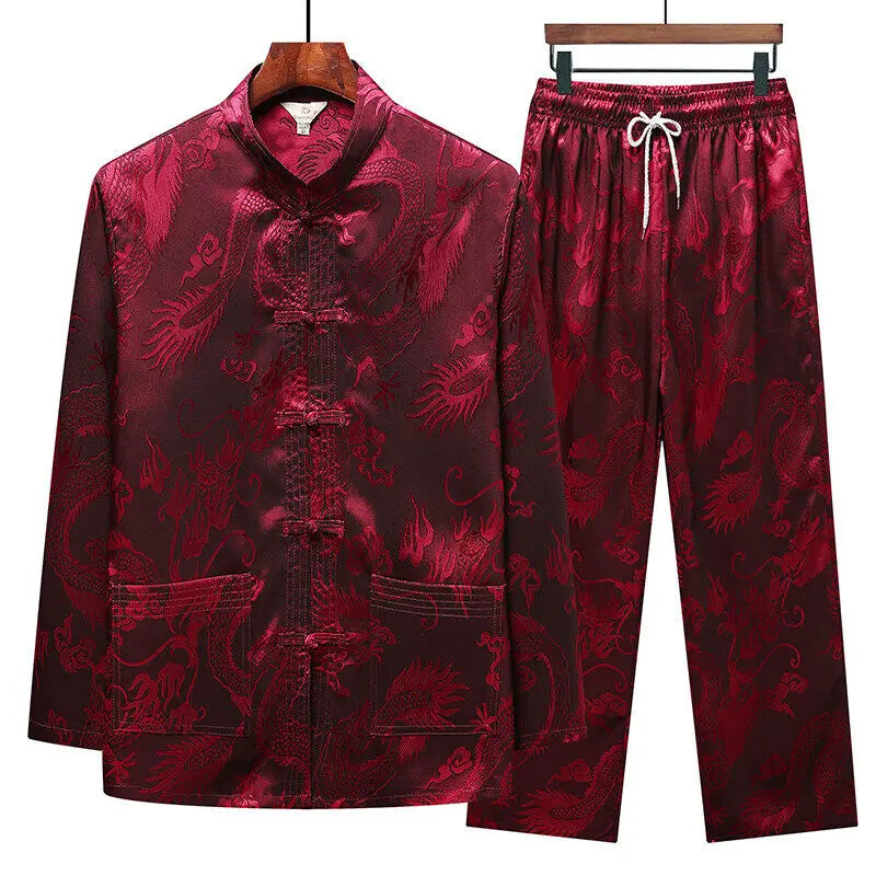 Shirts + Pants 2026 summer long sleeve Sportswear Men's Casual Sets Man Fashion Chinese style men shirts and trousers size M-4XL