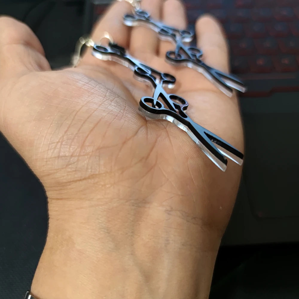 KUGUYS Black Scissor Long Earrings for Women Acrylic Punk Edgy Jewelry Cool Funny Accessories