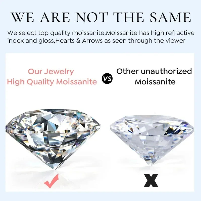 925 Sterling Silver Sparkling 1CT Real Moissanite Diamond Ring for Women Wedding Original High Quality Fine Jewelry