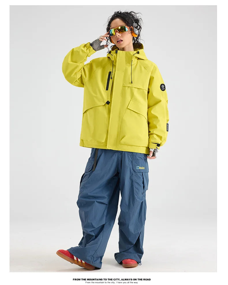 New Men's Mountaineering Jacket Windproof Waterproof Hiking Jackets for Men Fashion Hip Hop Design Casual Oversize Outdoors Coat