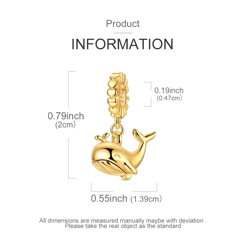 Original 925 Sterling Silver Charm Bead Golden Series Zircon Pendant Fit Original Bracelet Necklace For Women DIY Jewelry Gift