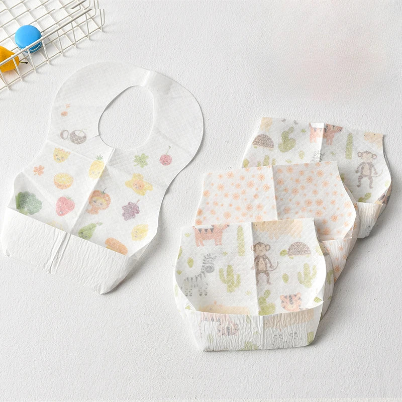 10/30/50pcs Disposable Baby Bibs Waterproof Feeding Bibs for Children Portable Burp Cloth Babies Accessories
