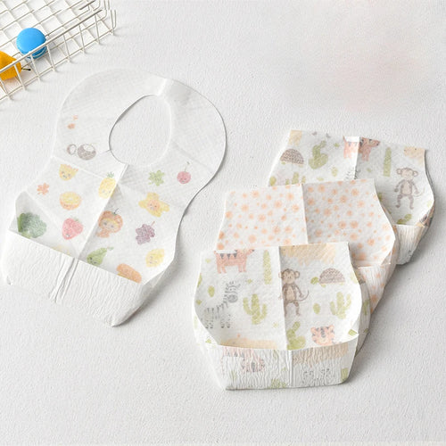 10/30/50pcs Disposable Baby Bibs Waterproof Feeding Bibs for Children Portable Burp Cloth Babies Accessories