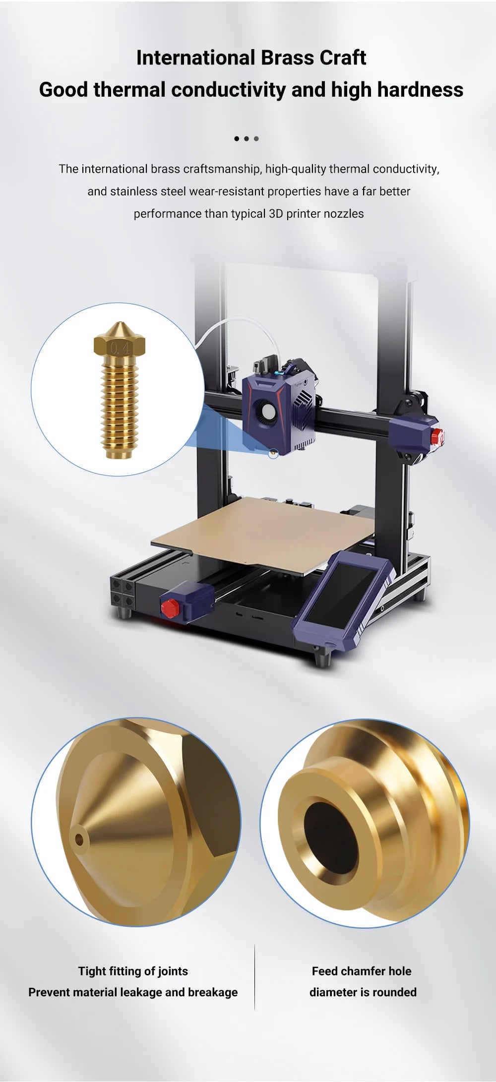 Volcano Nozzles For Anycubic Kobra 2 Neo Nozzle 0.4mm Brass Hardened Steel Nozzle For Anycubic Kobra 2 Pro/Plus 0.2 0.6 0.8mm