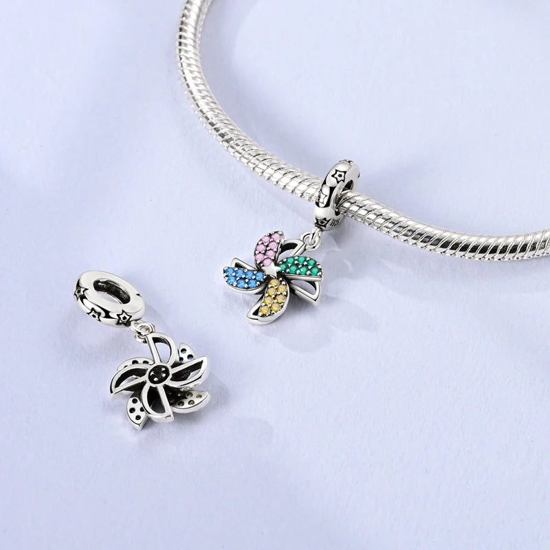 New Original Charm Beads 925 Sterling Silver Butterfly Hot Air Balloon Dangle For Bracelet Women Girl Fine DIY Jewelry Gift