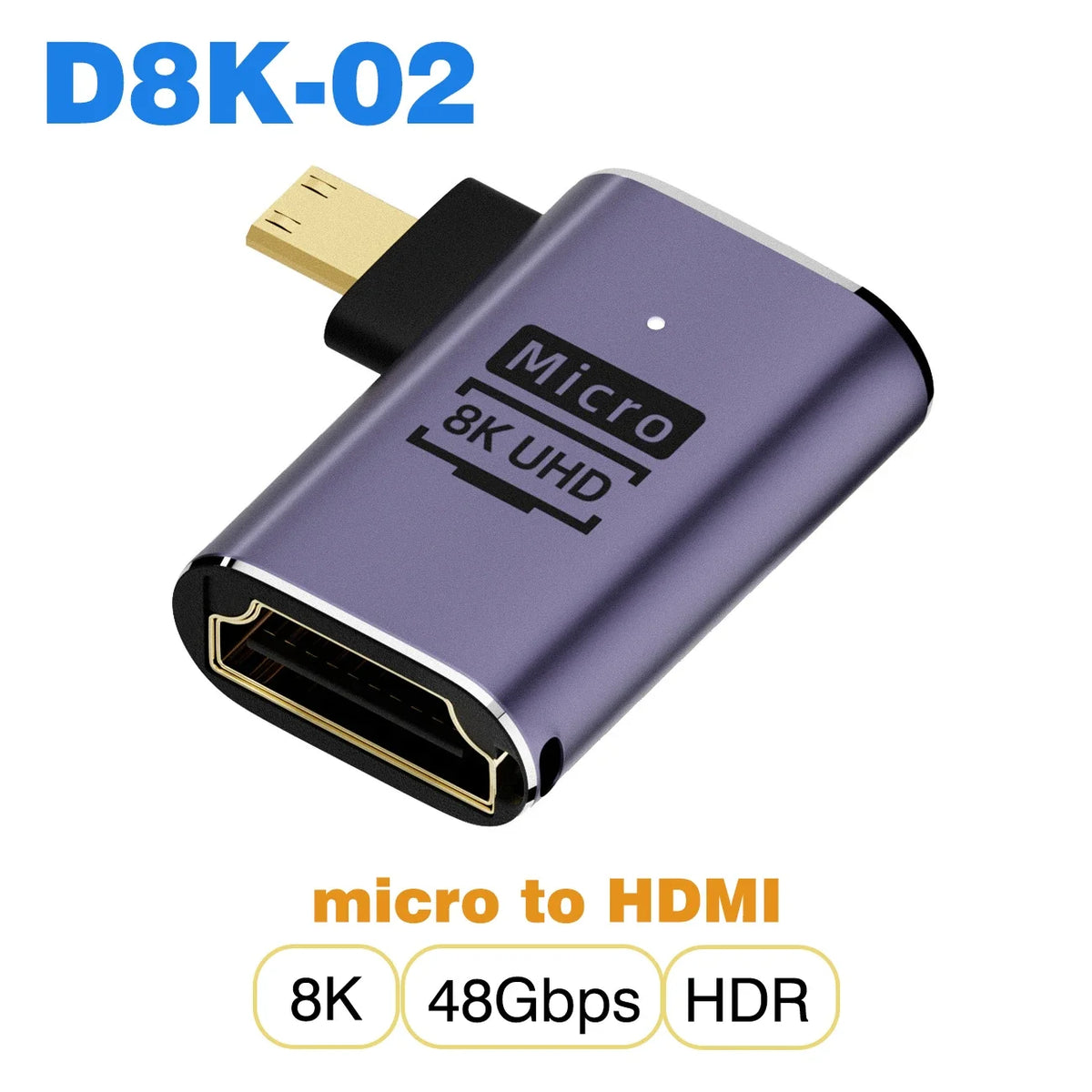 mini micro hdmi to HDMI 2.1 Converter 48Gpbs 8K60HZ 4K120HZ for HDTV Projector PS4 PS5 Laptop PC