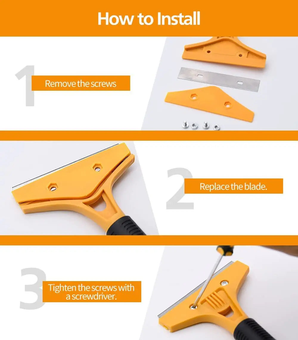 ALIWRAP Metal Blade Scraper Spatula Car Glue Sticker Remover Household Cleaning Window Ceramic Glass Oven Stain Removal Squeegee