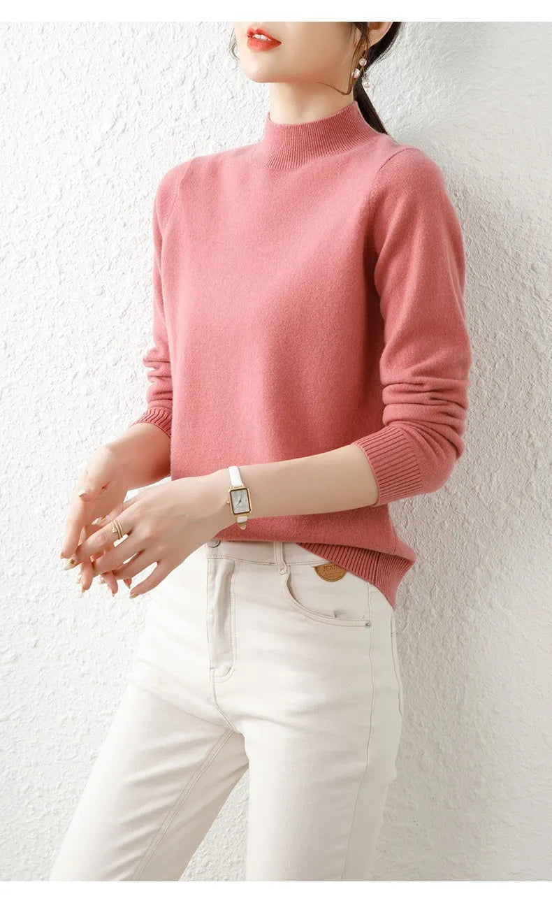 Autumn Winter Bottom Turtleneck Sweaters Women Fashion Chic Pullover Slim Long Sleeve Knitted Jumpers Soft Warm Pull Femme Top