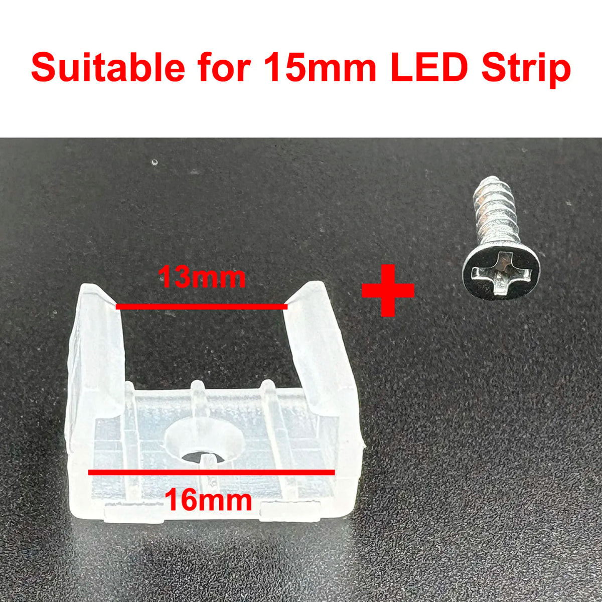 6mm 8mm 12mm 15mm LED Strip Fix Clips Holder Connector Accessories With Screw For 2835 5050 Neon Light Fixing Flexible COB Buckl