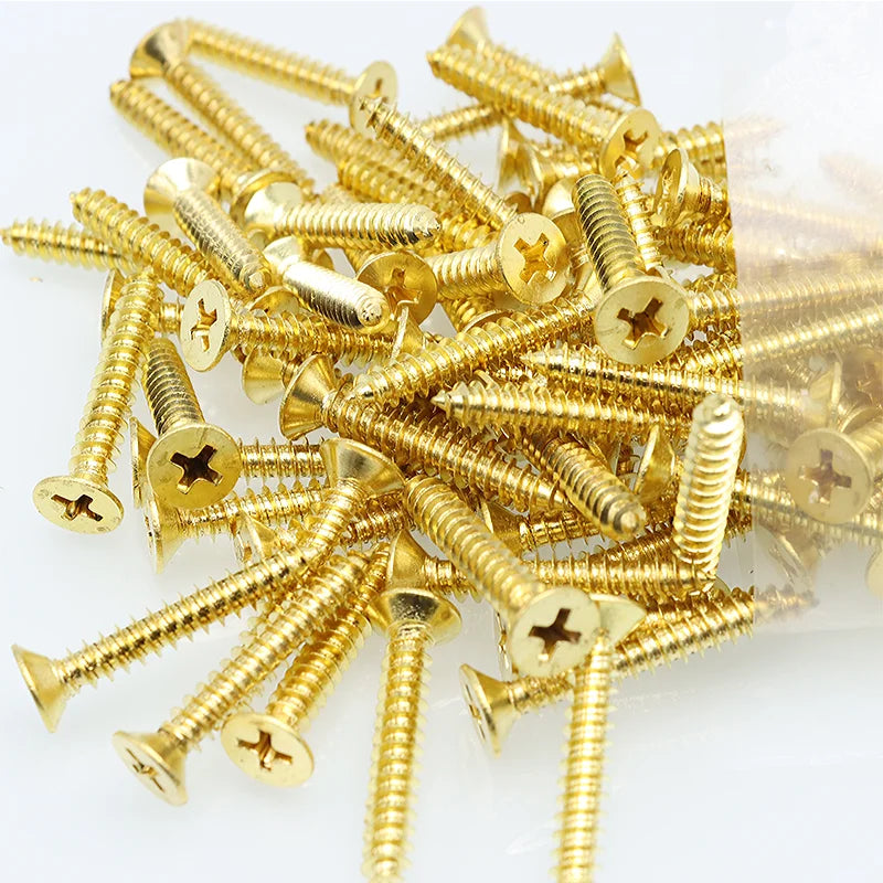 High Quality Brass Recessed Countersunk Flat Head Self-tapping Screws M2 M3 M4 Thermally Conductive Wood Phillips Furniture Bolt