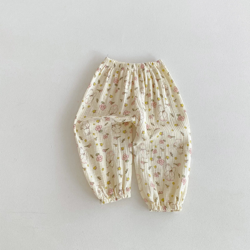 Baby Boys And Girls Summer Clothing Children's Anti Mosquito Pants Loose Casual Printed Cartoon Trousers Kids Clothes Harem Pant