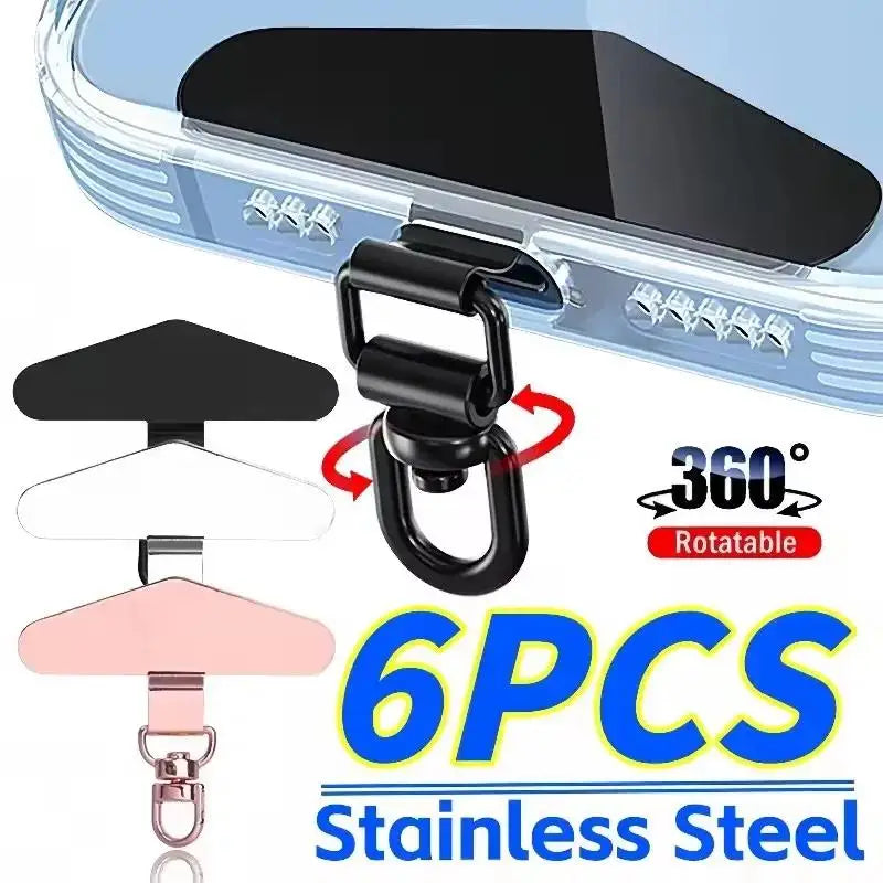 360° Rotation Metal Steel Phone Tether DYM Cell Phone Lanyard Patch Gasket Universal Cellphone Lanyard Safety Connecter Piece