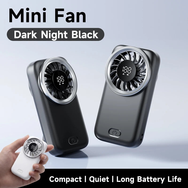 Mini Handheld Turbo Fan 100 Speed Portable USB Rechargeable with LED Digital Display 80000RPM Pocket Fan for Outdoor Travel