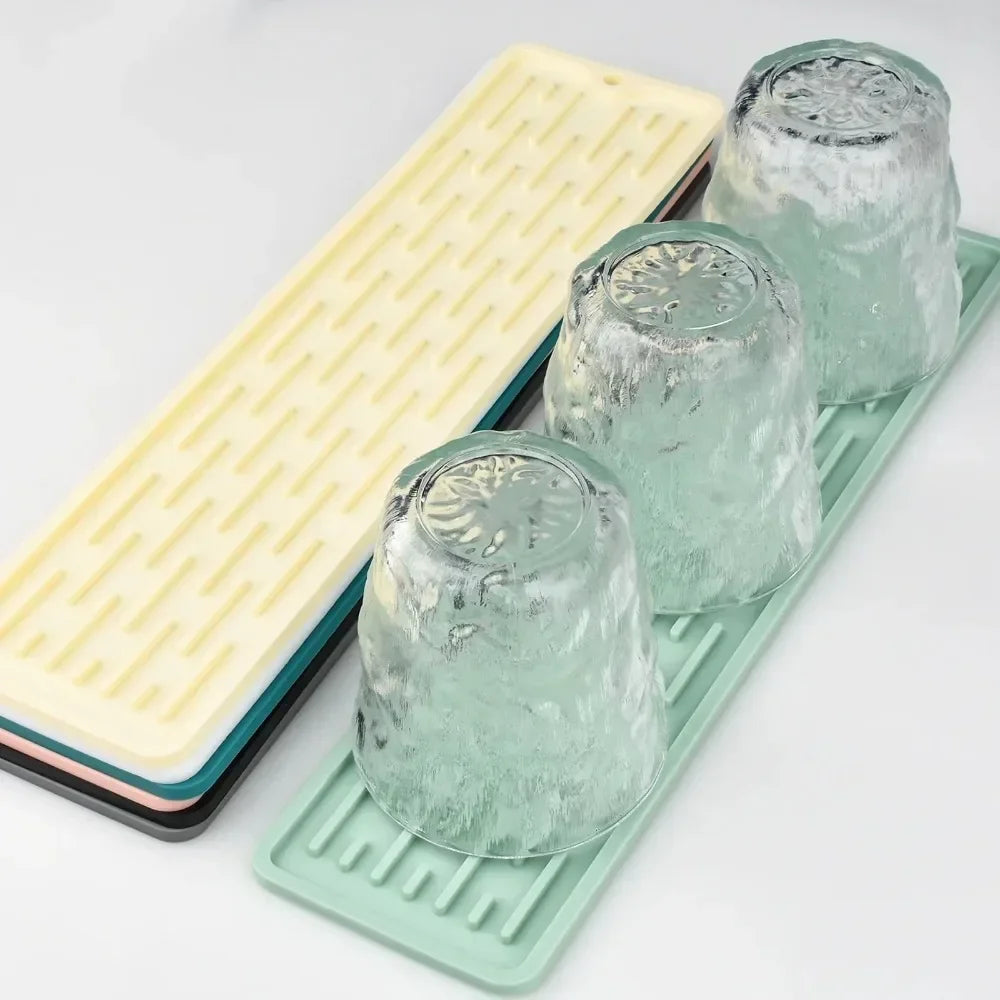 HOMEFISH  Silicone Drainer Mat Anti Slip Sink Tray Tableware Cushion Organizer Kitchenware Protection Mat Kitchen Storage Pads