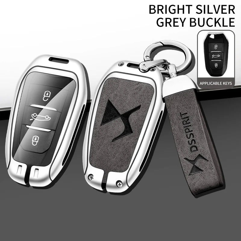Zinc Alloy Car Key Case Cover Shell for DS DS7 DS5 DS6 DS9 New Energy DS4 Dias Protective Key Chain Bag Keyless Auto Accessories