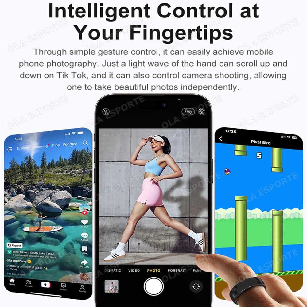 Smart Couple Ring Bluetooth Connection Multiple Sports Modes Pedometer Fitness Rings Heart Rate Sleep Monitoring Waterproof R12