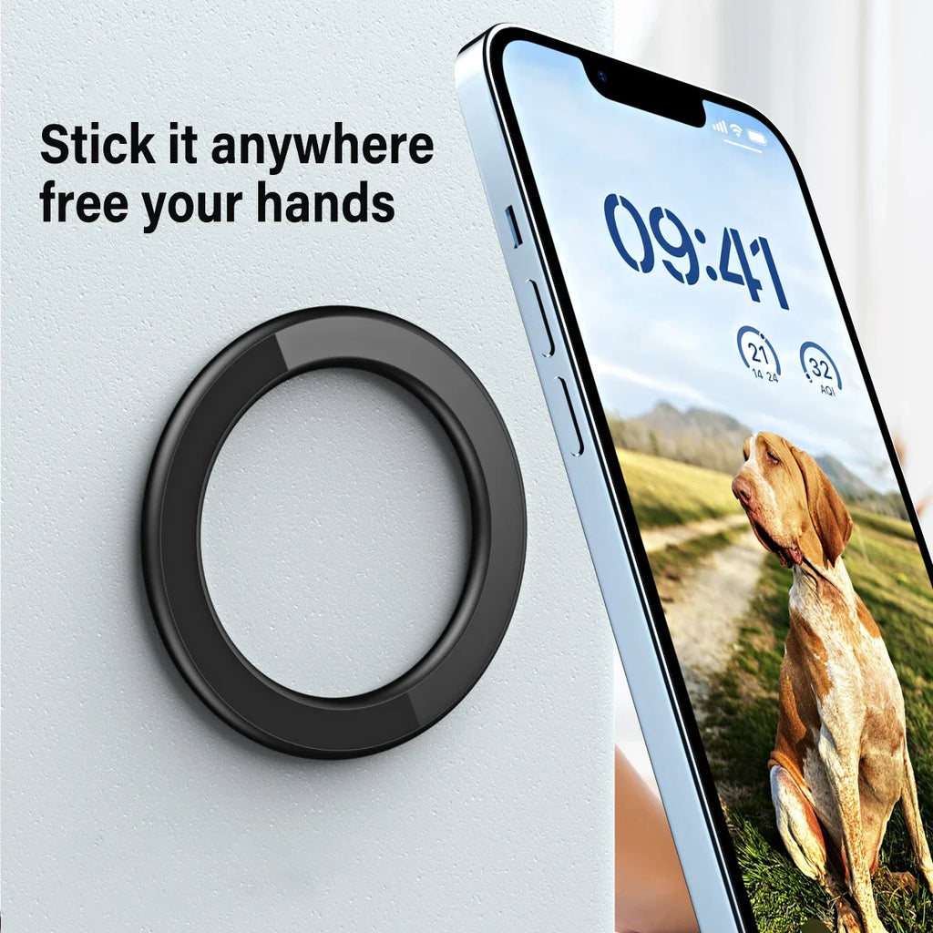 For MagSafe Magnetic Ring Holder Adhesive Strong Magnet Cellphone Wall Mount Mobile Phone Tablet Stand for IPhone 15 Pro IPad