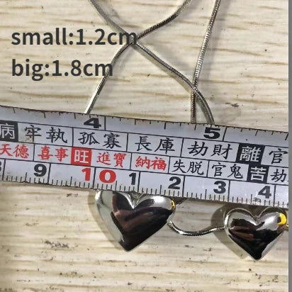 MEETSOFT Trendy Silver Color Retro Big Small Heart Chokers Necklace for Women Fashion Jewelry Romantic Gifts Drop Shipping