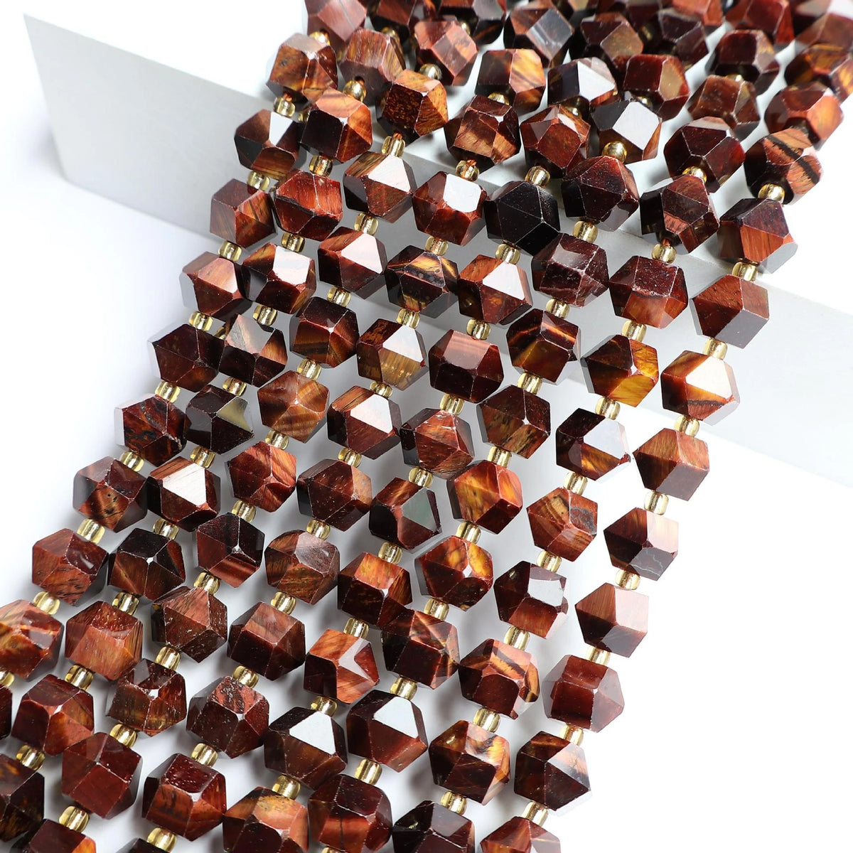 New 10MM Faceted Natural Stone Amazonite Tiger Eye Crystal Octagonal Beads DIY Jewelry Making Bracelet Necklace Wholesale