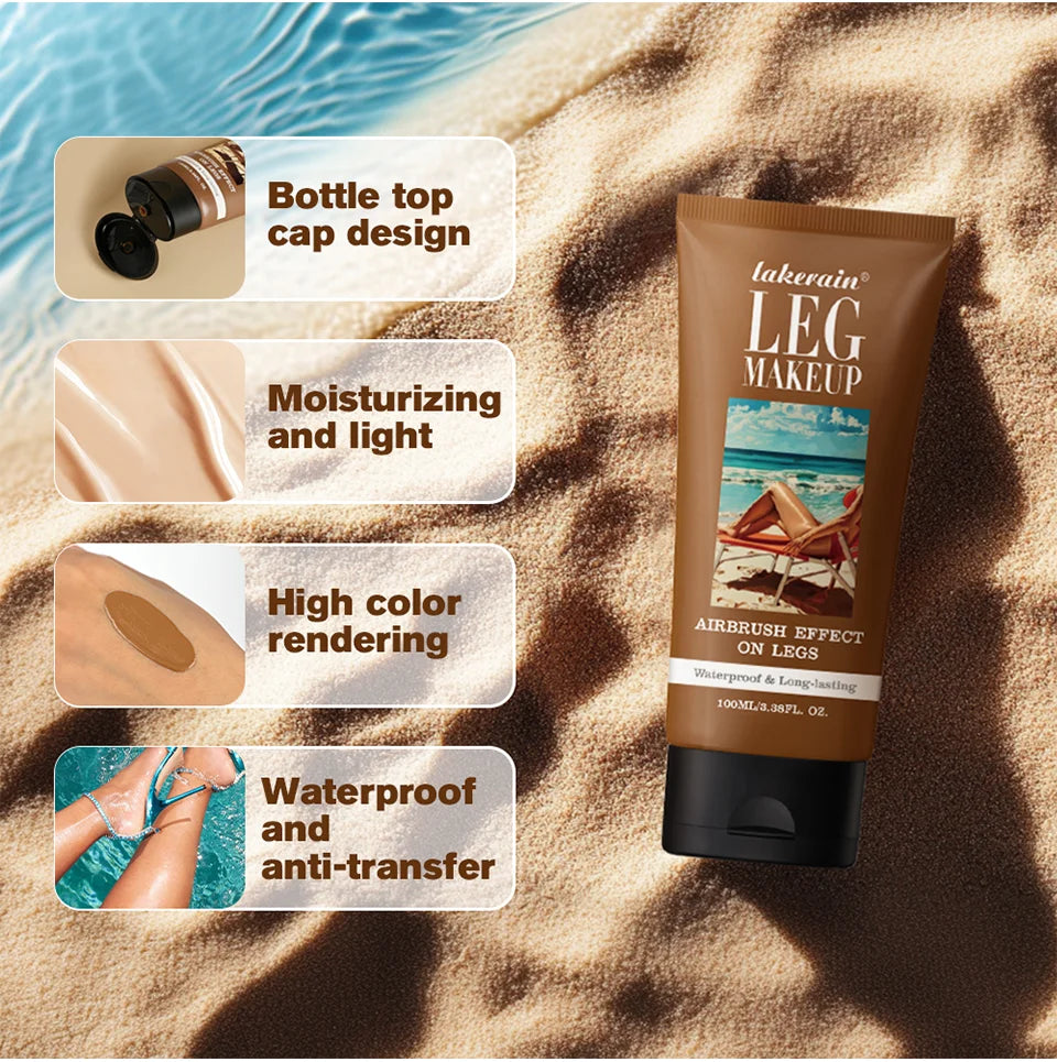 100ml Leg Makeup Long-lasting Waterproof And Anti-Transfer Concealer Even Skin Tone Wheat Tan Brown Liquid Foundation