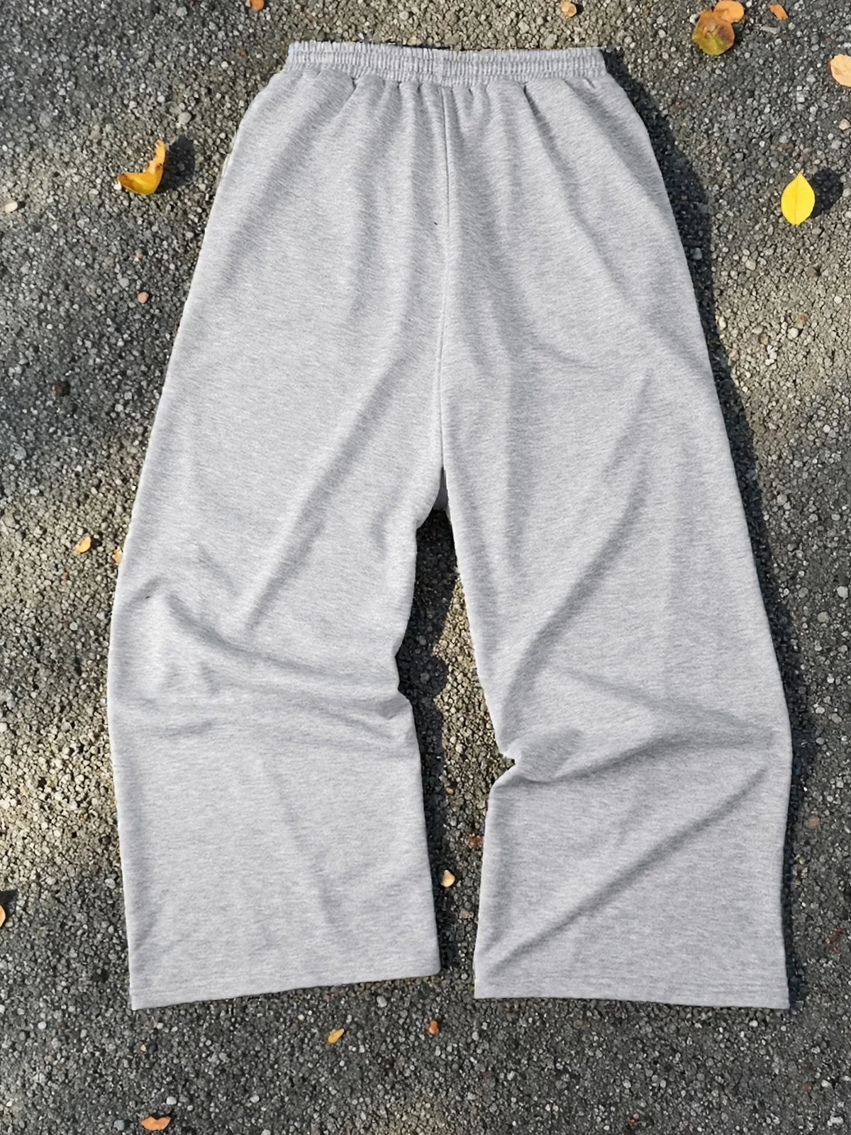 Calças de Treino Masculinas Cinzento-Claro de Perna Larga, Estilo Casual de Perna Direita e Corte Largo para Primavera e Outono
