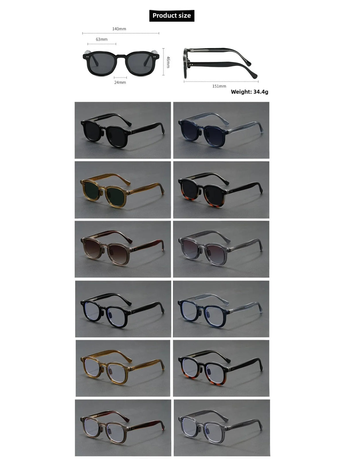 2025 New Japanese Acetate Glasses Frame Handmade Oval Retro Glasses for Men's Designer Brand Fashion Glasses