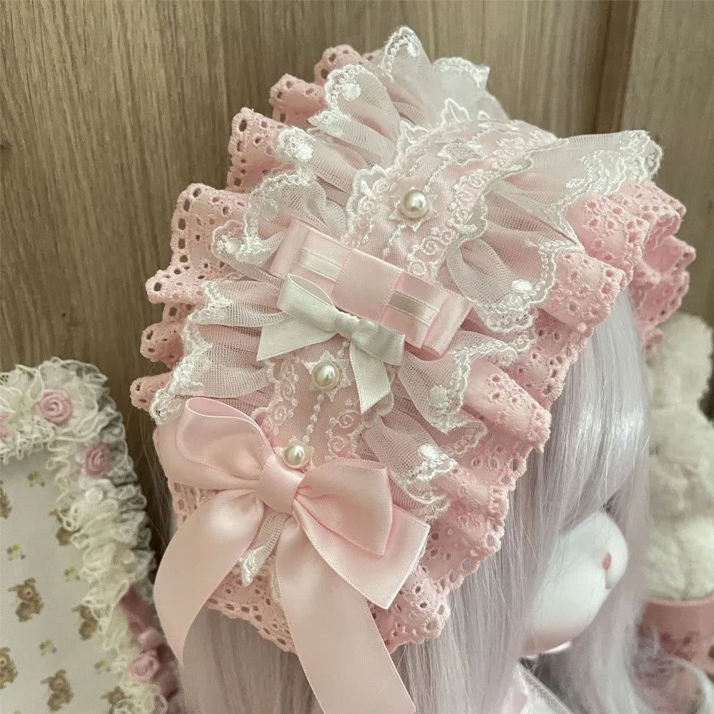 New Lace Lolita Wing Angel Headband Ribbon Bowknot Gothic Hair Band Sweet Cosplay Headdress Headwear