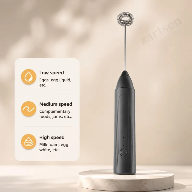 Wireless Milk Frother Electric Type-C Handheld Blender Stainless Steel Mini Coffee Maker Whisk Mixer For Coffee Cappuccino Cream