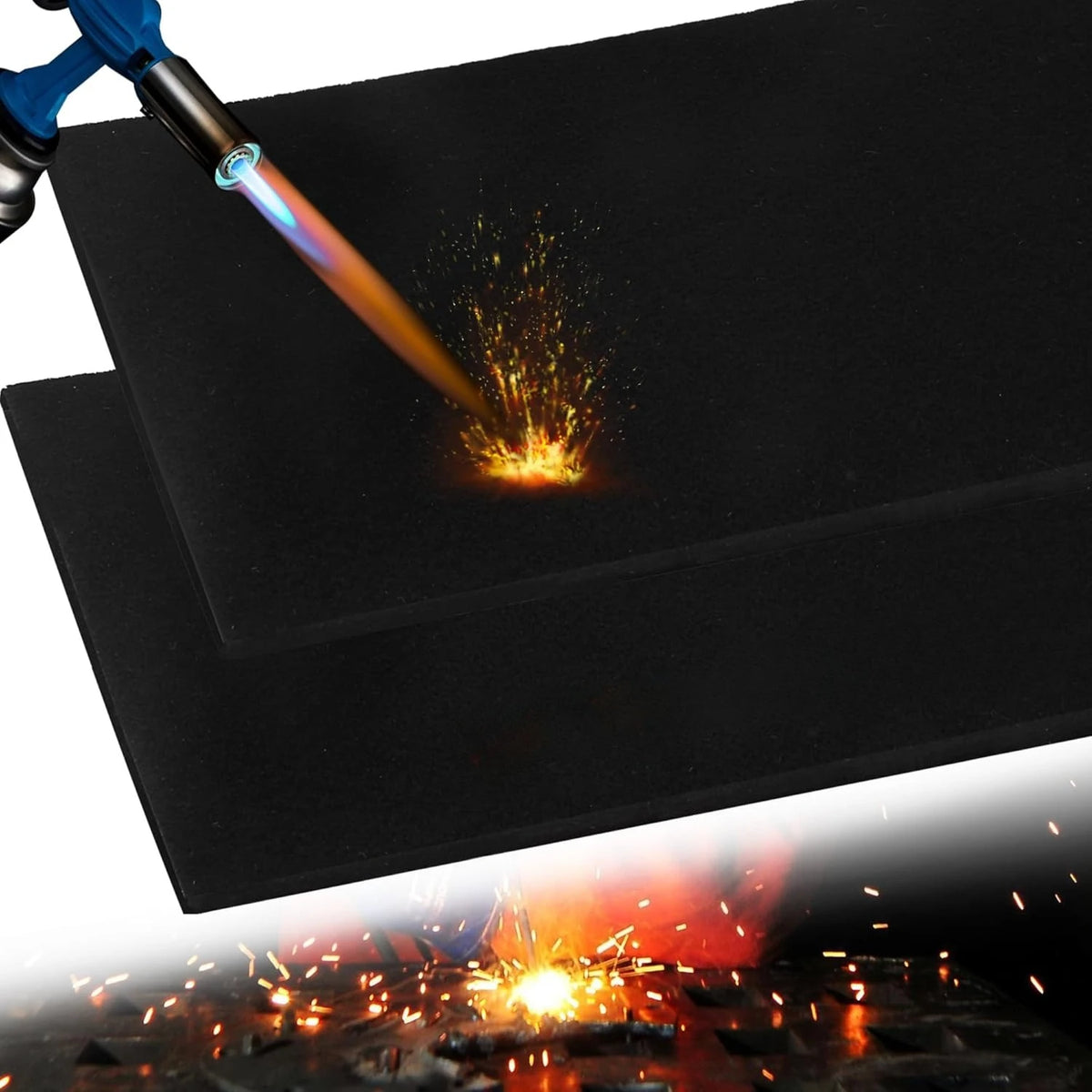 2mm/5mm Pre Oxidized Fiber Fireproof Welding Blanket Nonwoven Heat Resistant Mat for Solder Welding Insulation Pad