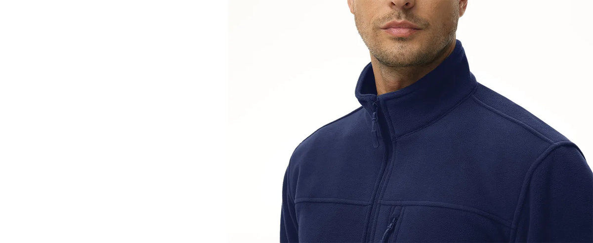 TACVASEN Men's Thermal Warm Fleece Jacket Stand Collar Full Zip Windbreaker Multiple-pockets Outerwear Working Hiking Coat