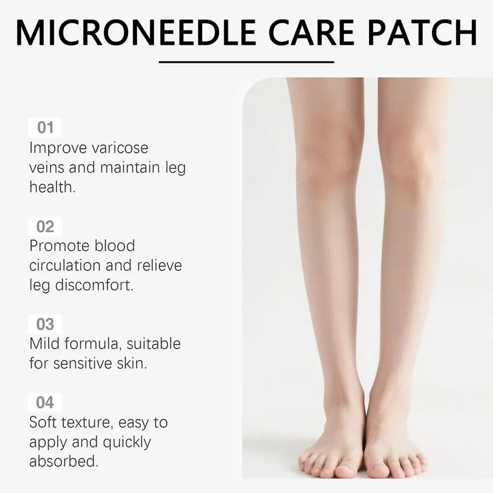 4pcs 0.2mm Leg care patches Microneedle Patch Set Flexible Fit Promotes Blood Circulation for Easy and Convenient Daily Leg Care