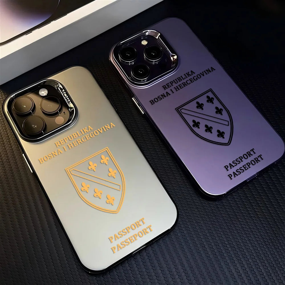 Bosnia and Herzegovina Passport Phone Case For iPhone 17 16e 16 15 14 13 12 11 mini Pro Max X XR 8 7 Air Plus Anti  Matte  Cover