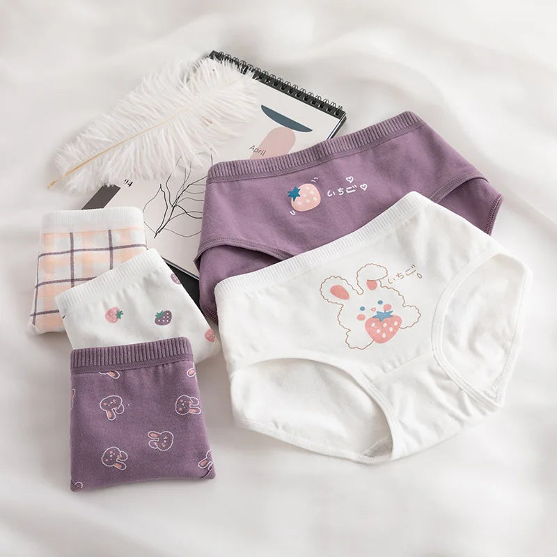 New Underwear Women Cute Rabbit Pattern Panties Girls Briefs Sexy Lingeries Cueca Calcinhas Cotton Shorts Underpants Cute Panty