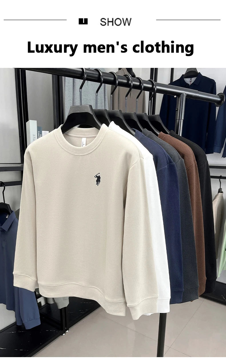 Luxury brand long sleeve T-shirt men's autumn Paul trendy exquisite pony embroidery pullover loose casual round neck sweatshirt