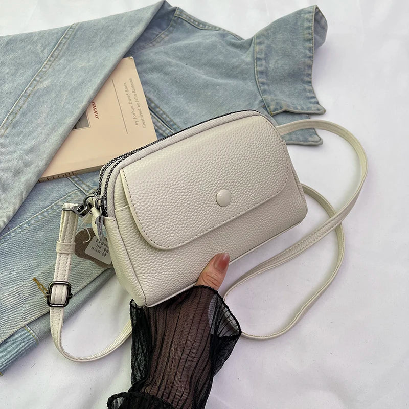 100% Genuine cowhide Women's Leather Mobile Phone Bag Crossbody Bags For Women Bag Designer Crossbody Bag Messenger Bags Sac