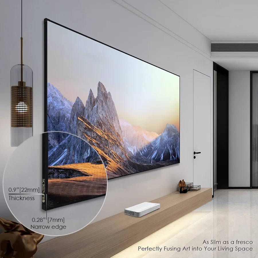 120 inch 4K Ultra HD 16:9 ALR CLR UST Ambient Light Rejecting Fixed Frame Projector Screen for Ultra-Short Throw Projectors