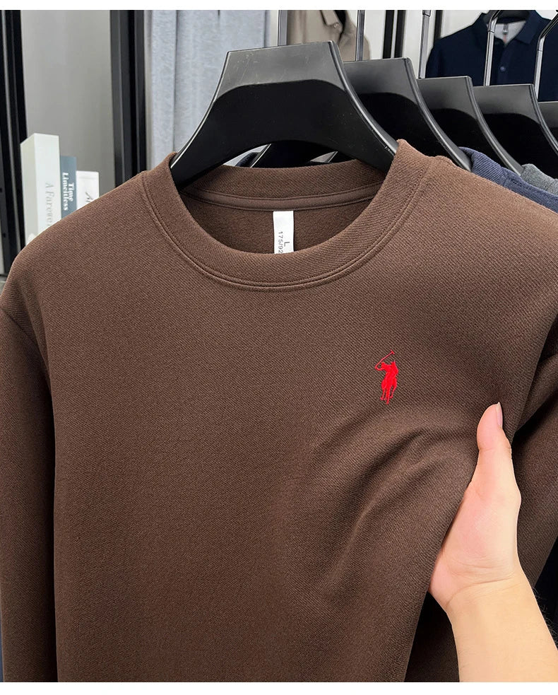 Luxury brand long sleeve T-shirt men's autumn Paul trendy exquisite pony embroidery pullover loose casual round neck sweatshirt