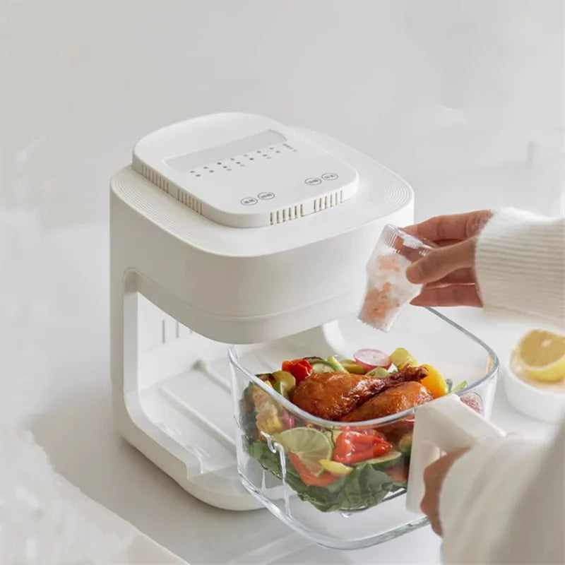 New Air Fryer with See-Through Glass Basket–Small, Non-Stick,No Flip Needed, for Home Kitchen, 2L Capacity, 900W, Easy to Clean