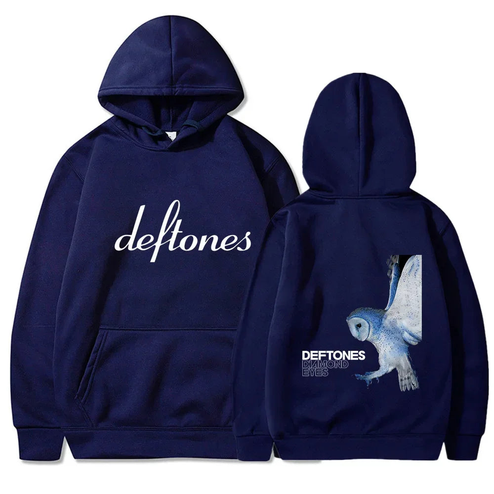 2025 Deftones Hoodie Autumn Winter Casual Loose O-Neck Long Sleeve Hoodie Men Women Fashionable Warm Fleece Sweatshirts Unisex