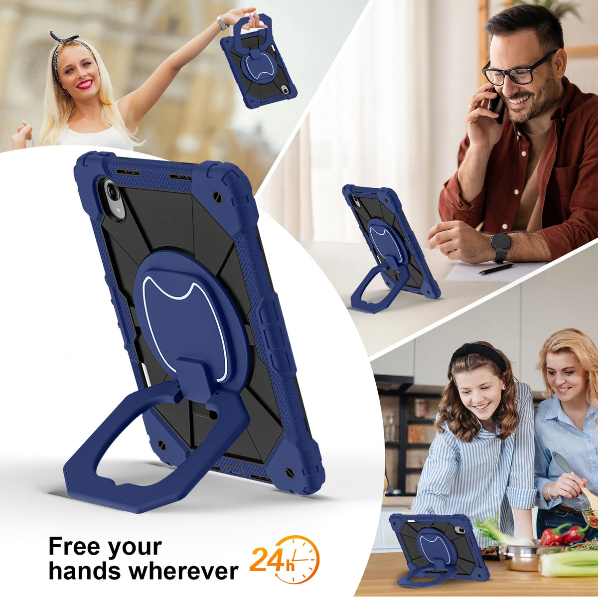 For Lenovo Idea Tab Pro Gen 2 TB390 Xiaoxin Pro 13 GT Rotation Bracelet Stand Case Pencil Slot Heavy Duty Shockproof Cover