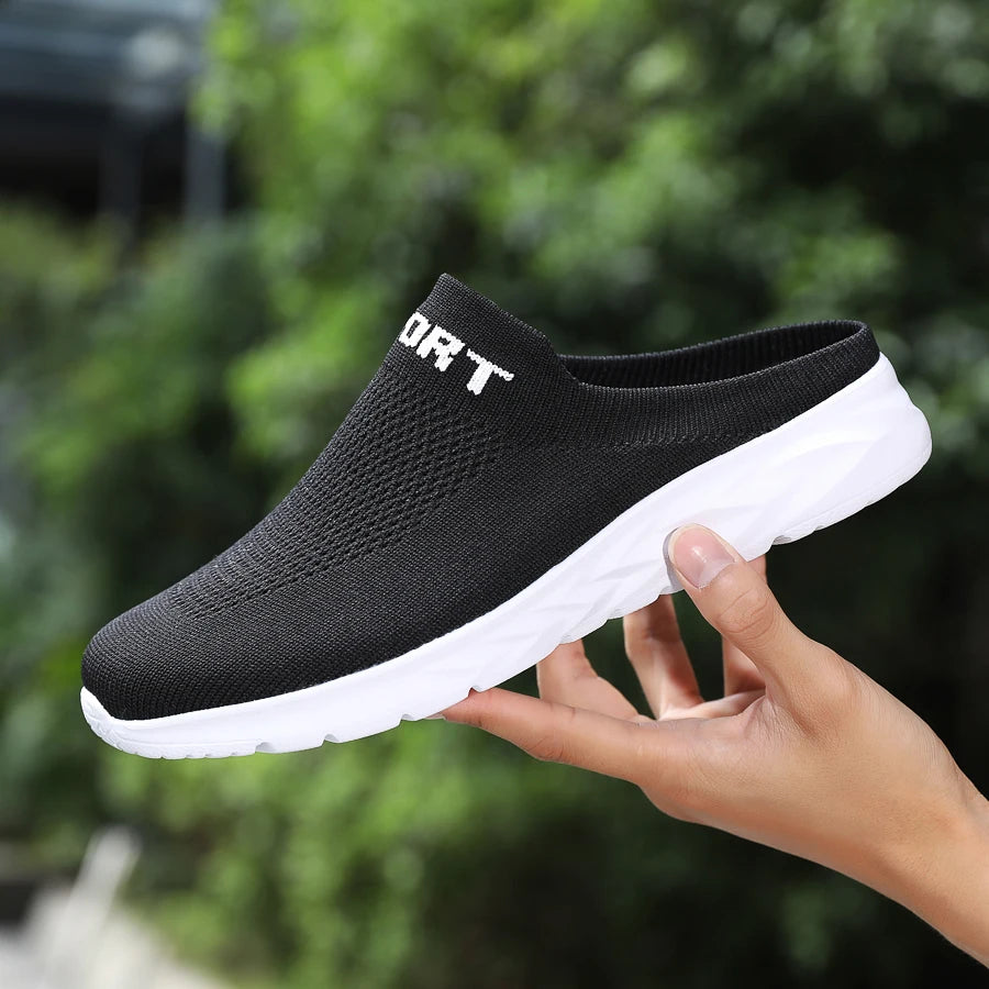 Lightweight Men's Half Slippers Breathable Men Slippers Fashion Casual Shoes Anti-slip Male Flat Slip on Flats Outdoor Big Size