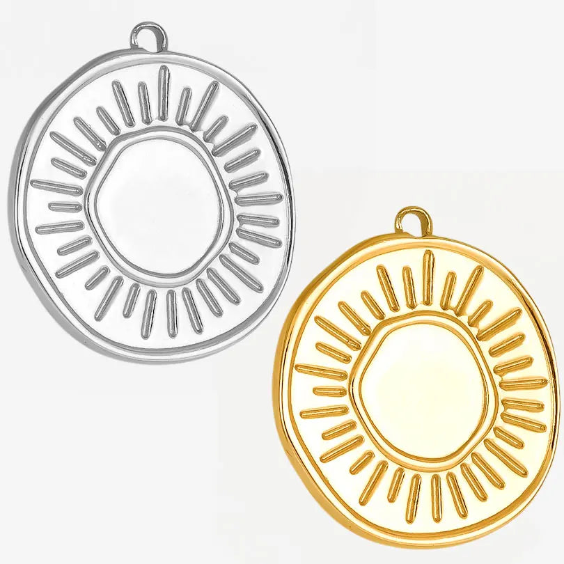 6pcs/Mix Classic Gold/Silver Color Heart Shaped Cross Irregular Shaped Pendant Stainless Steel Diy Women Necklace Accessories