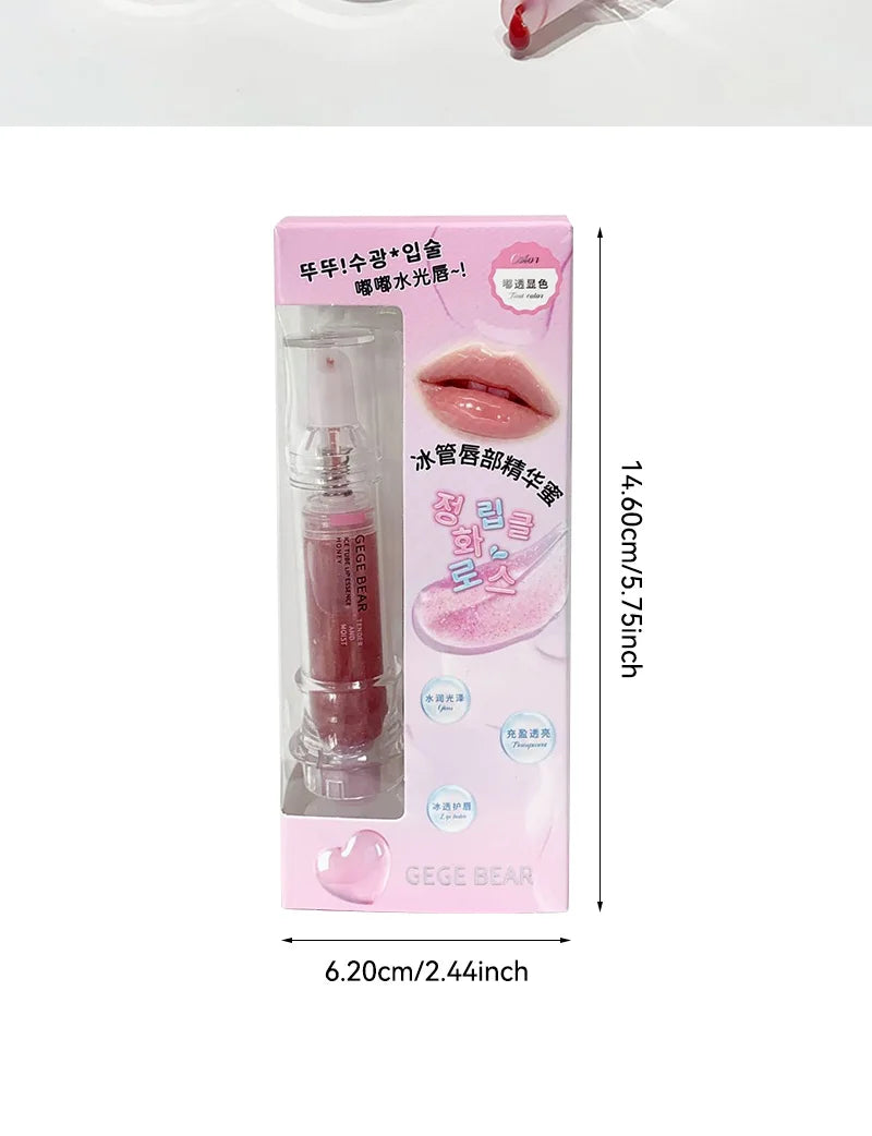 Gege Bear Ice Beet Lip Gloss Essence Honey, Pressed Type Lip Gloss, Balm Smooth, Rich Atmosphere, Explosion, Glitter, Transparent, Watery and Ice, Perfectly Lips, Korean Women's Essentials