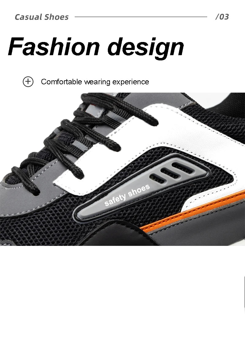 High Quality Indestructible Safety Shoes Men Work Sneakers Light Security Boots Men Puncture-Proof Work Boots Steel Toe Shoes