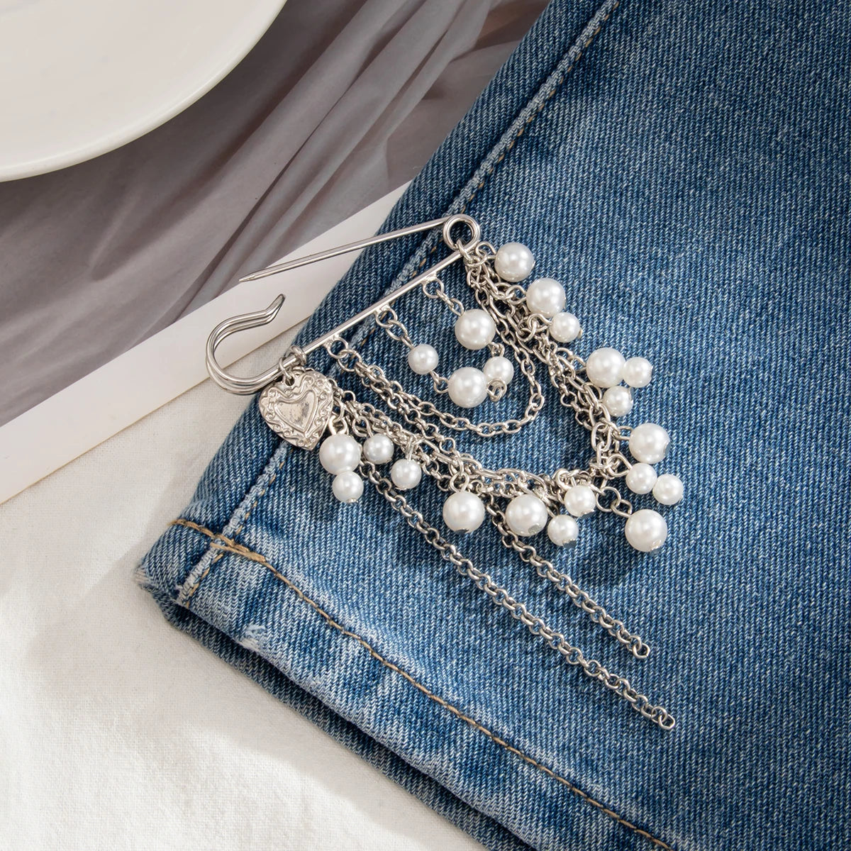 PuRui 2025 Vintage Elegant Detachable Imitation Pearl Tassel Ankles Chain Romantic Trend Adjustable Trousers Jeans Chain Jewelry